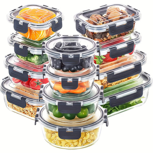 12pcs Glass Food Storage Containers